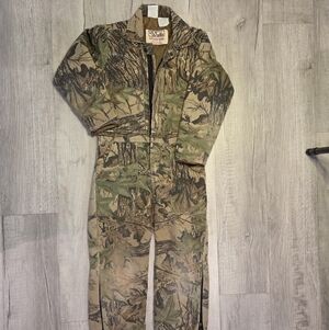 Vintage Walls Youths 10 Camo Insulated Coveralls Realtree USA 90s imperfections